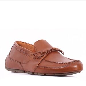 Clarks Markman Men’s Leather Lace Slip-On Shoes in Dark Tan 10.5